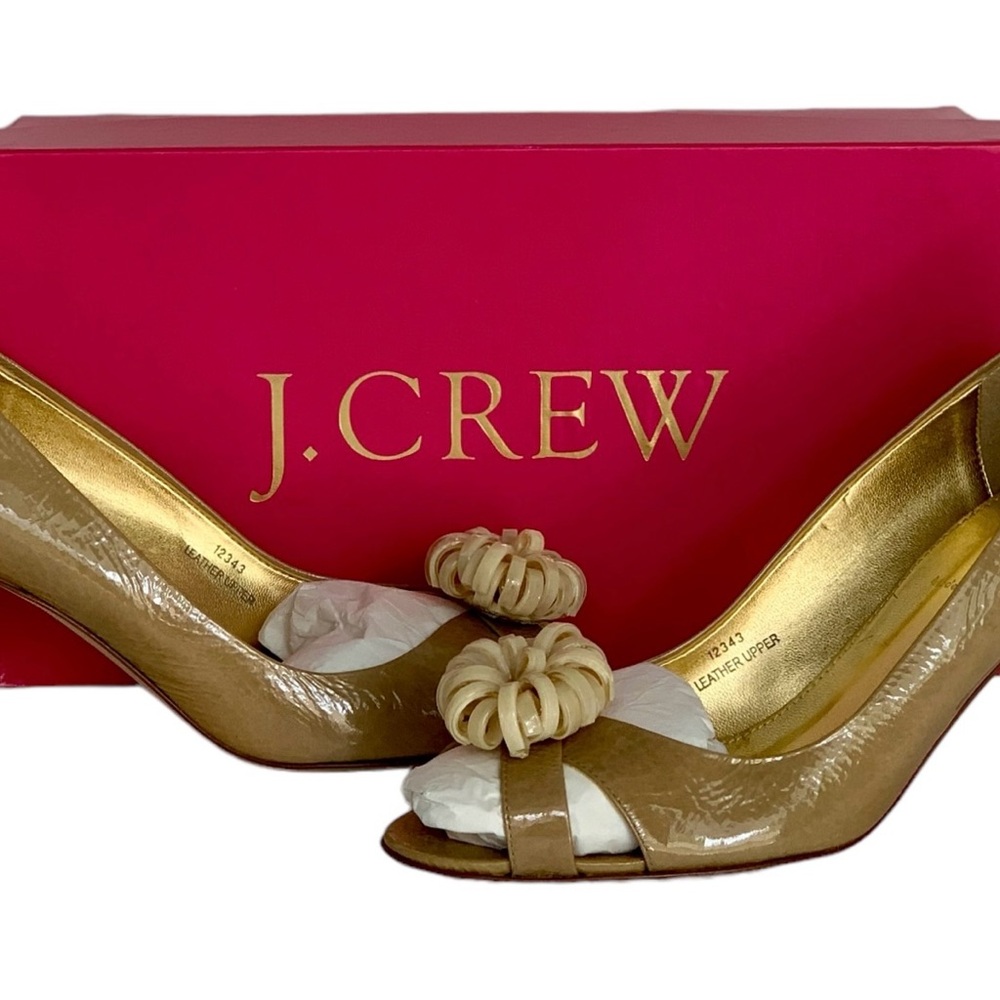 NWT J. Crew Posie Patent Leather Peep-toe Heels - NEW In Box - Sz 9 - Picture 5 of 9